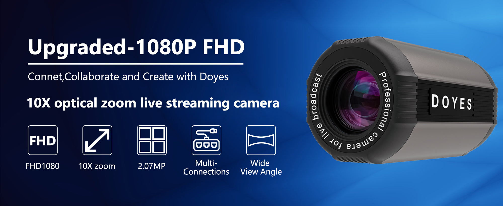 Doyes 10x optical zoom live streaming camera